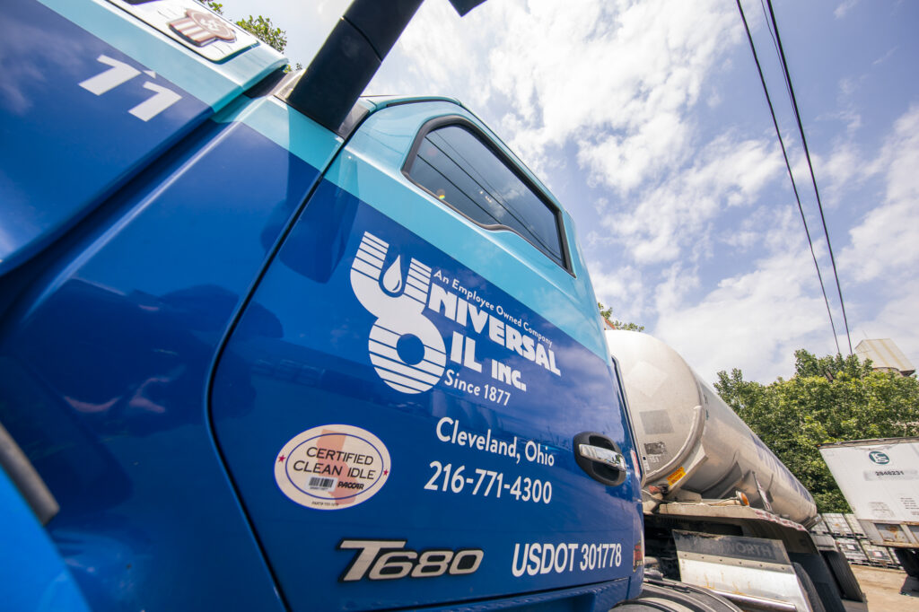 Image of a view of a Universal Oil truck door
